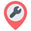 Wrench inside a location icon